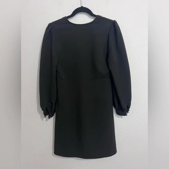 NWT Ichi Long Sleeve Black Mini Dress - Picture 4 of 4